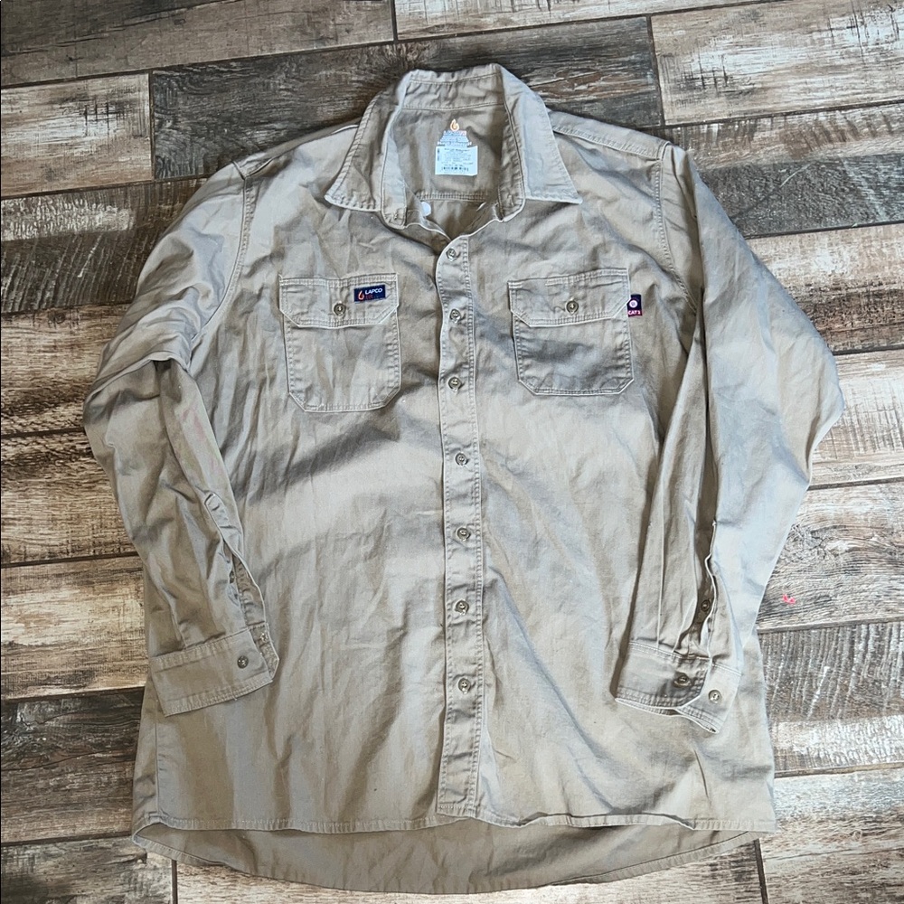 Men's Long-Sleeve Work Shirt - Beige